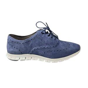 Cole Haan ZeroGrand Navy Suede Wingtip Sneaker Shoes Women's US 8